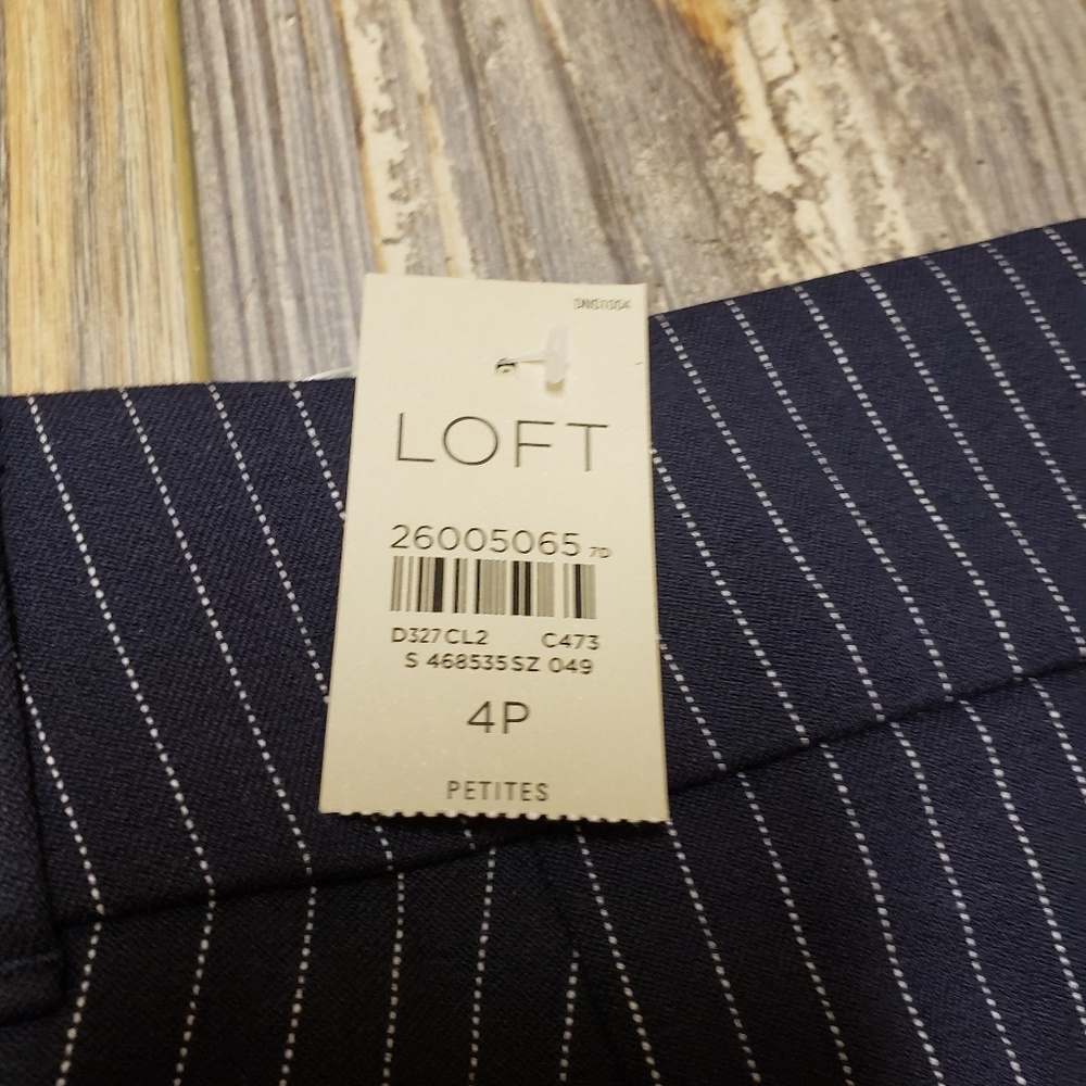 NWT Loft Striped Navy High Waters - Picture 4 of 5